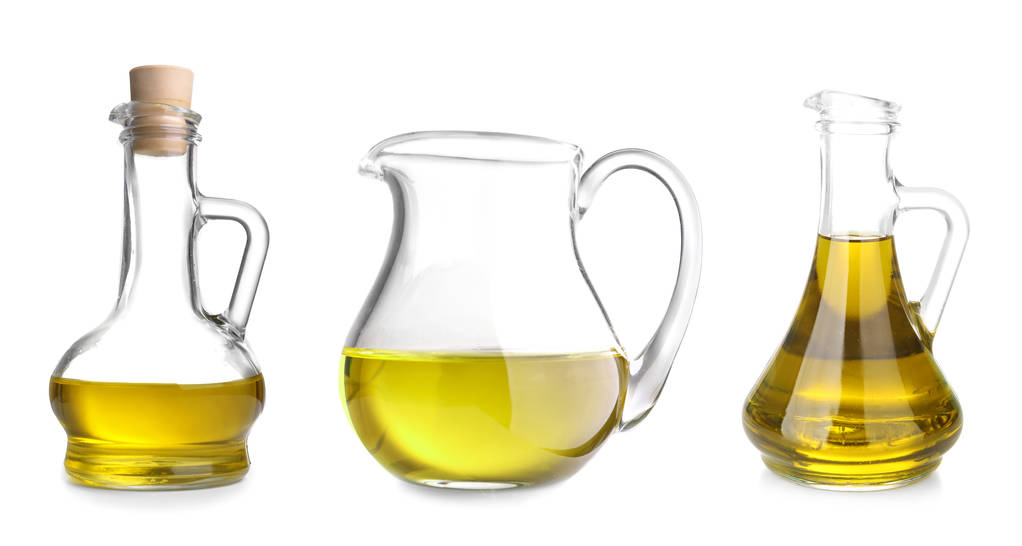 Skla s různými olivovým olejem  - Fotografie, Obrázek
