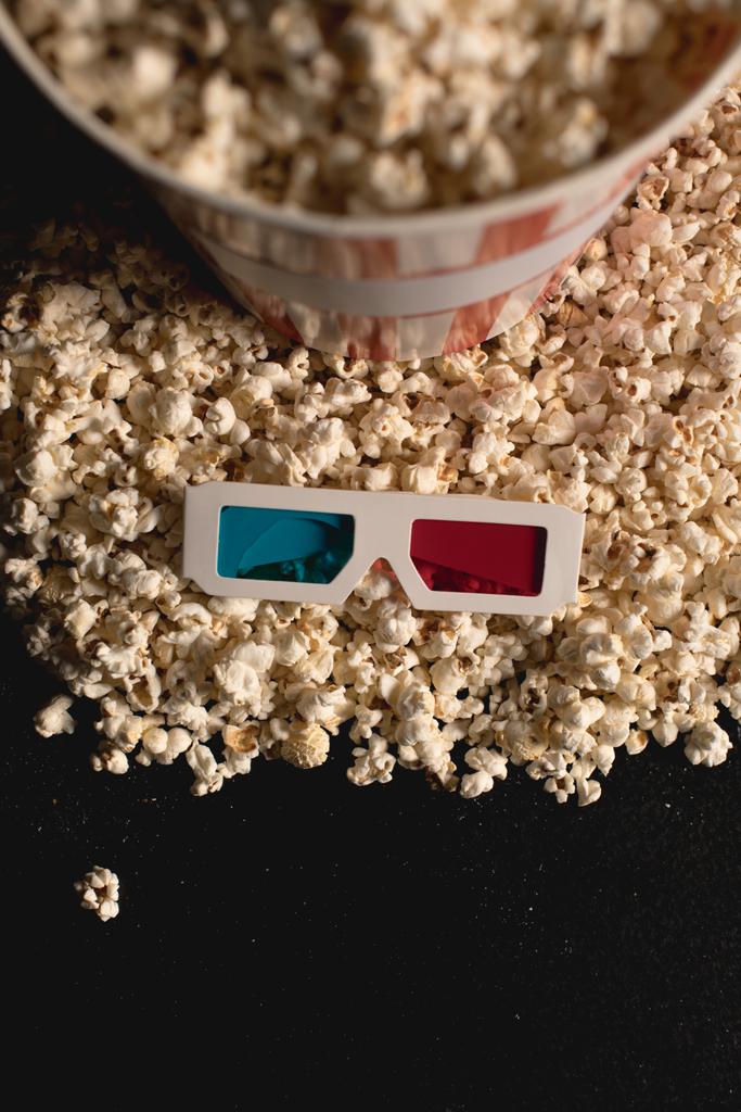 popcorn with 3d glasses - Photo, Image