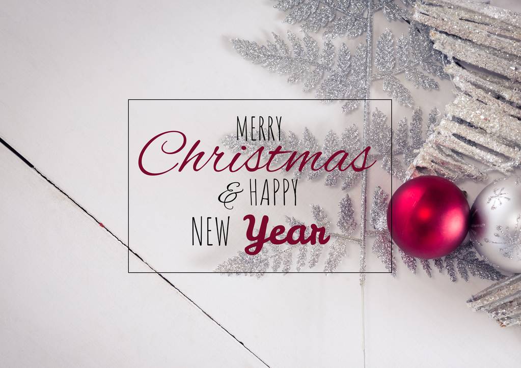 merry Christmas and happy new year text  - Photo, Image