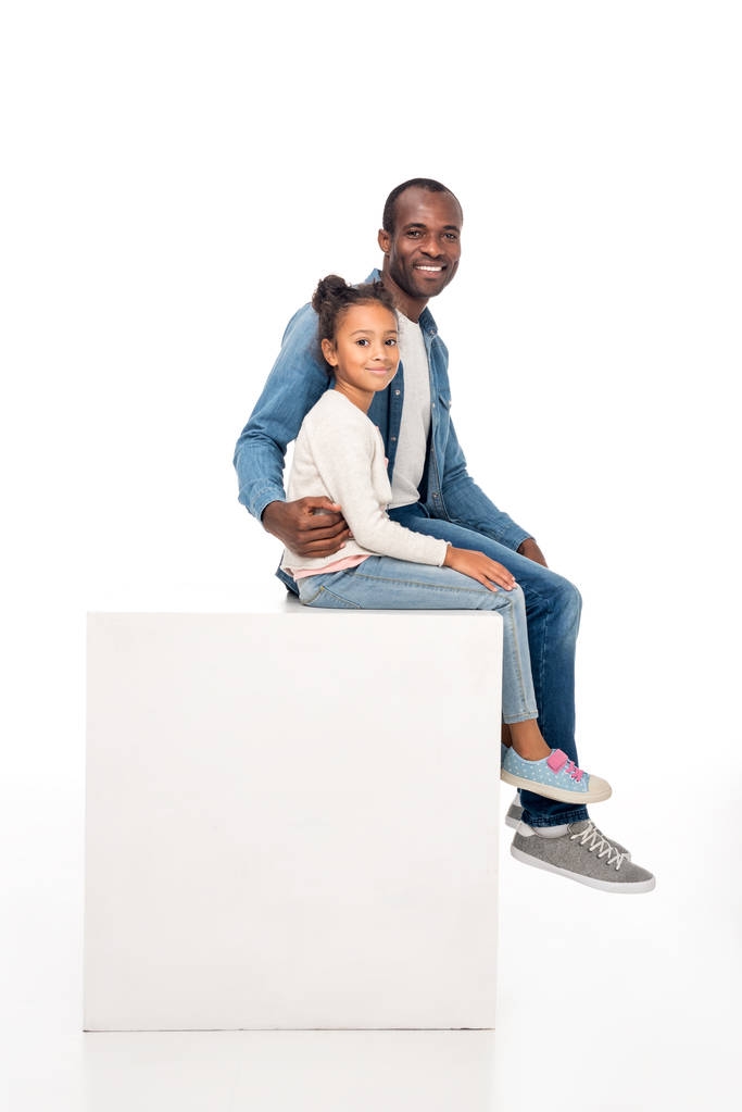 heureux afro-américain père et fille
 - Photo, image