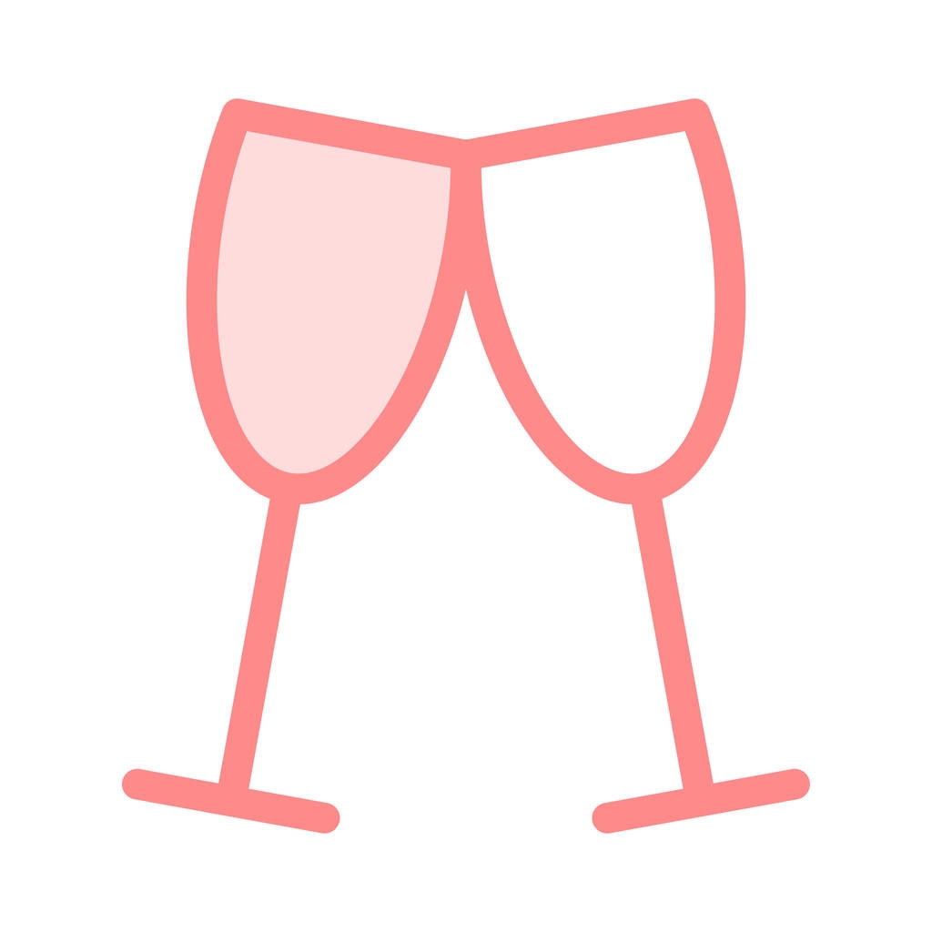 wine glasses color line vector icon  - Vector, Image