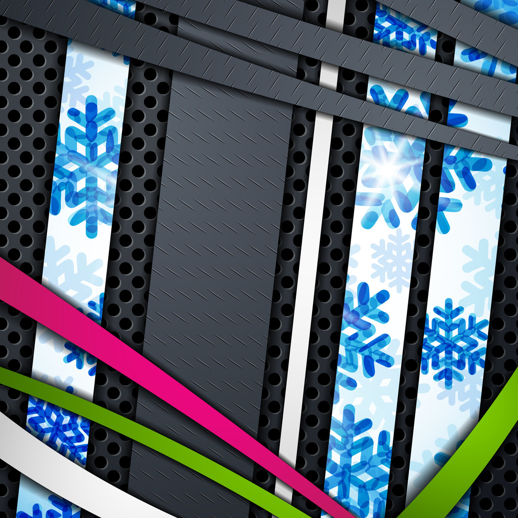 Vrstvené abstraktní pozadí s obrázkem sněhových vloček - Vektor, obrázek