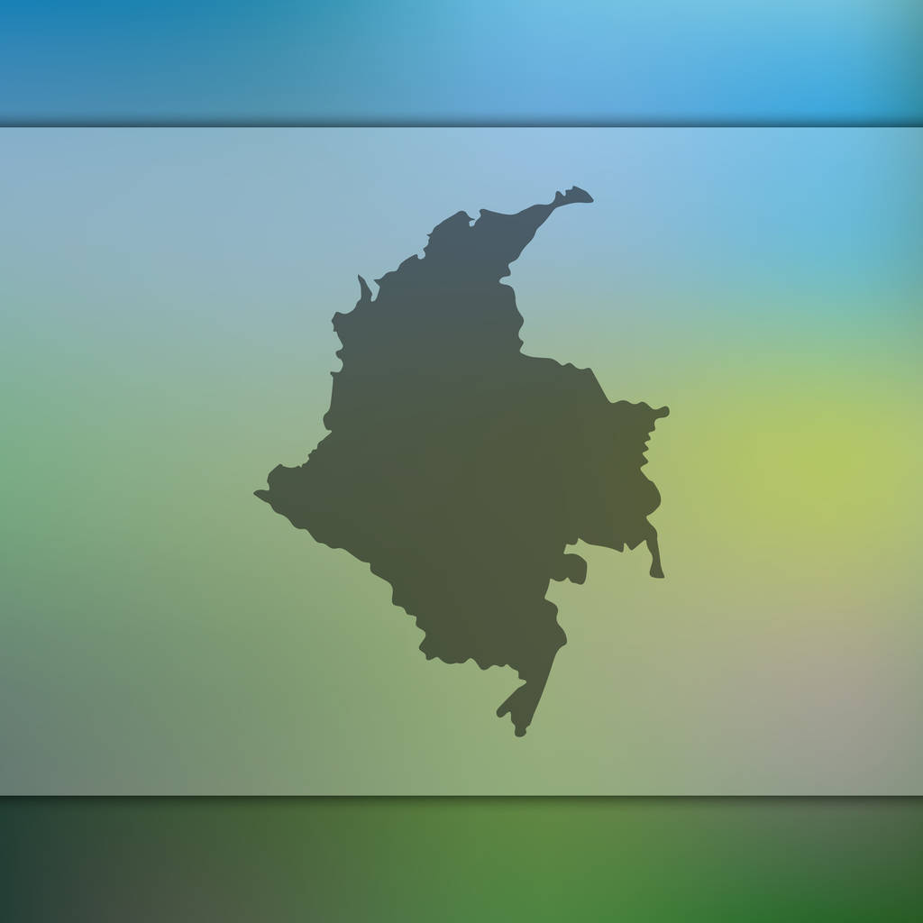 Kolombiya haritası. Kolombiya vektör silueti. Bulanık arka plan - Vektör, Görsel