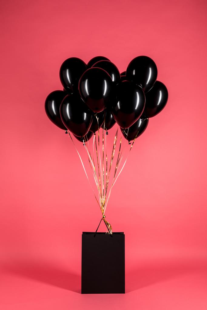 black balloons and shopping bag - Photo, Image