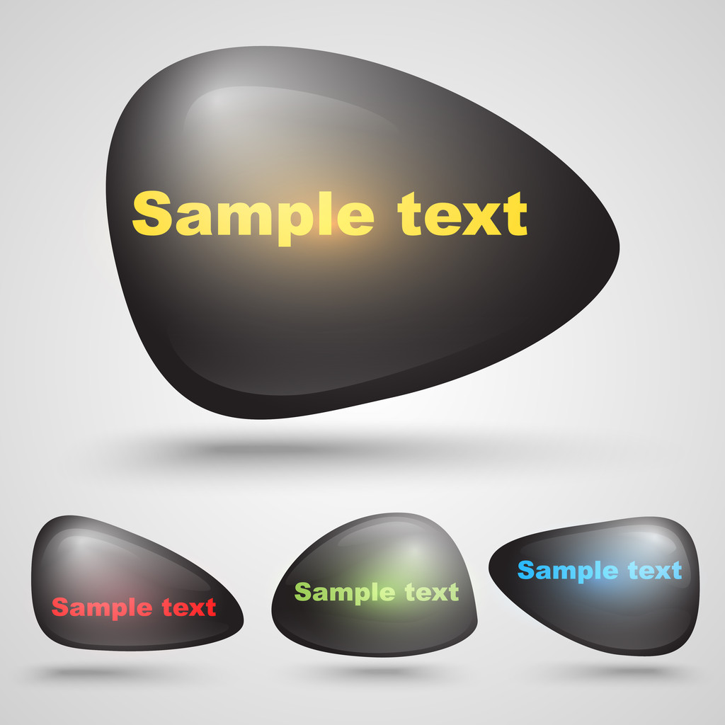 Vector black buttons with sample text. - Vector, Image