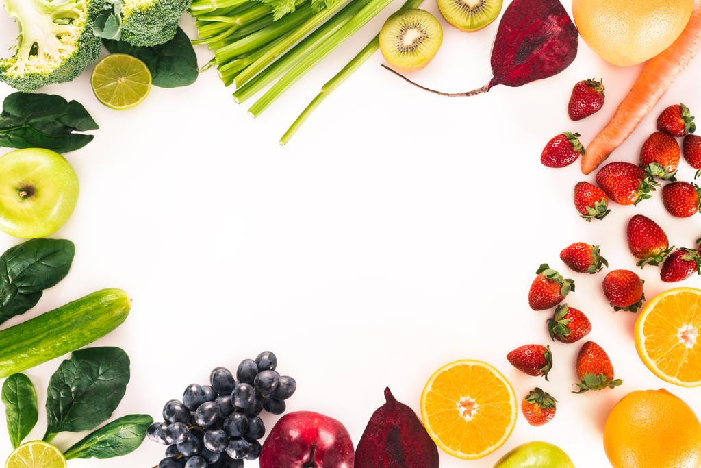 friss zöldségek, gyümölcsök és bogyók - Fotó, kép