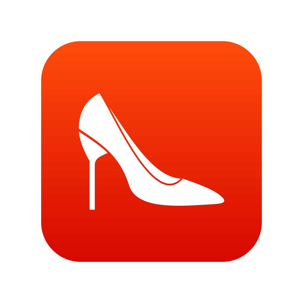 Bride shoes icon digital red - Vector, Image