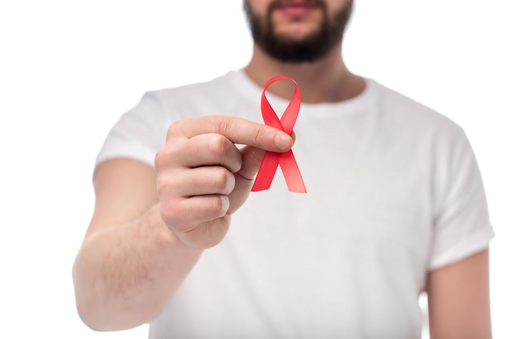AIDS şerit tutan adam - Fotoğraf, Görsel
