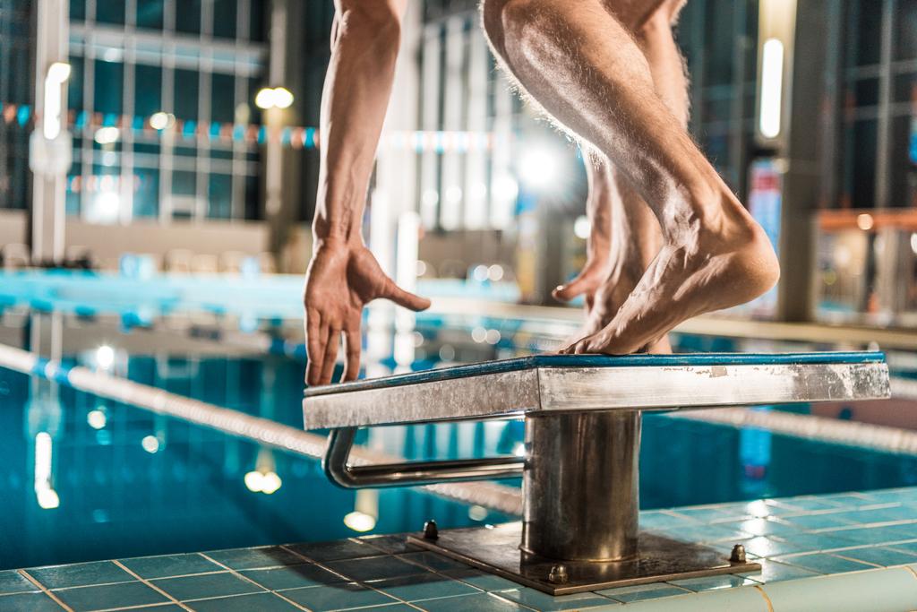 swimmer on diving board ready to jump - Photo, Image
