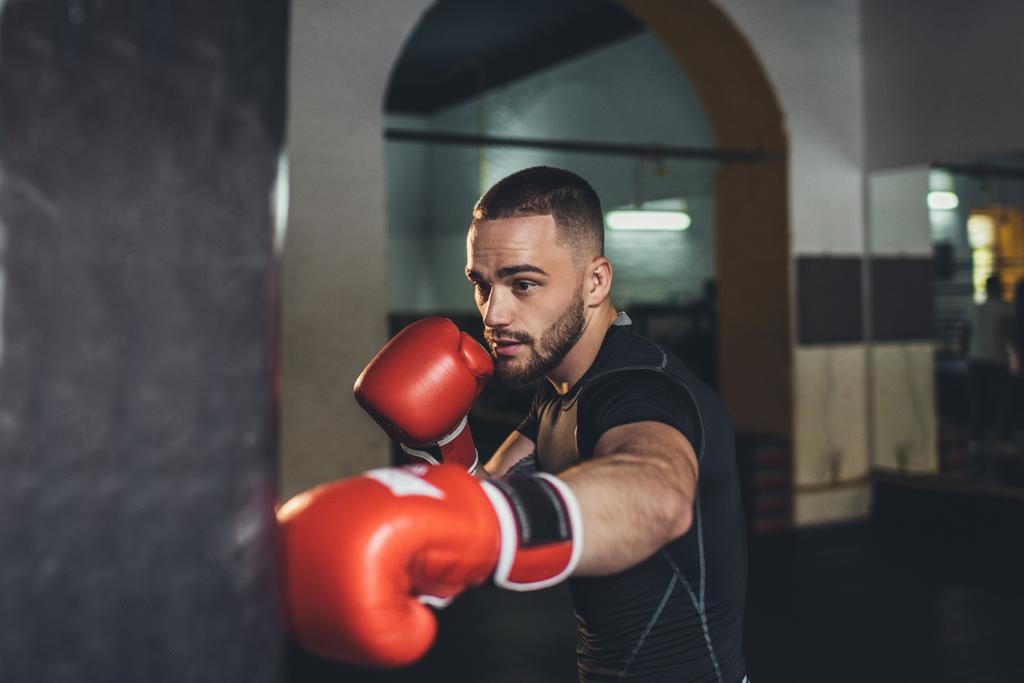 Allenamento boxer con sacco da boxe - Foto, immagini