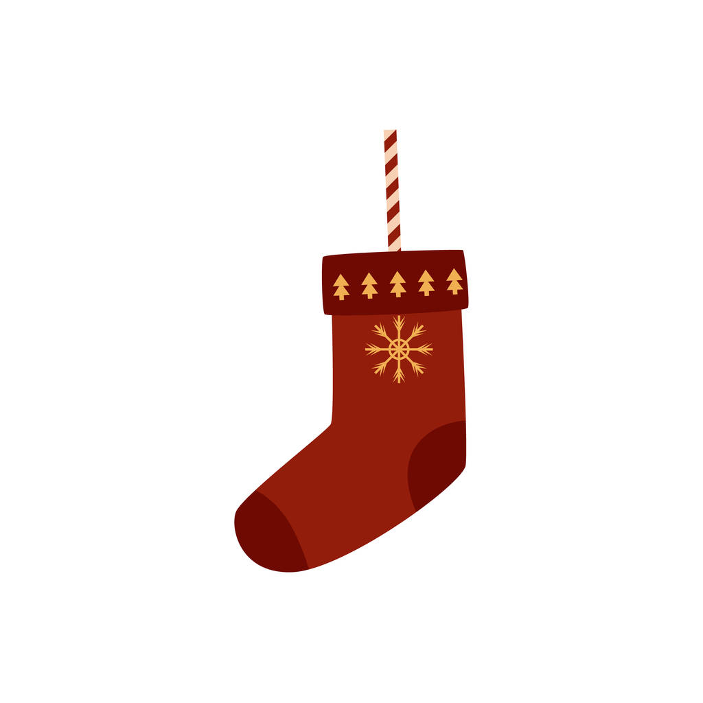 διάνυσμα επίπεδη διακοσμημένα Χριστούγεννα κάλτσες - Διάνυσμα, εικόνα