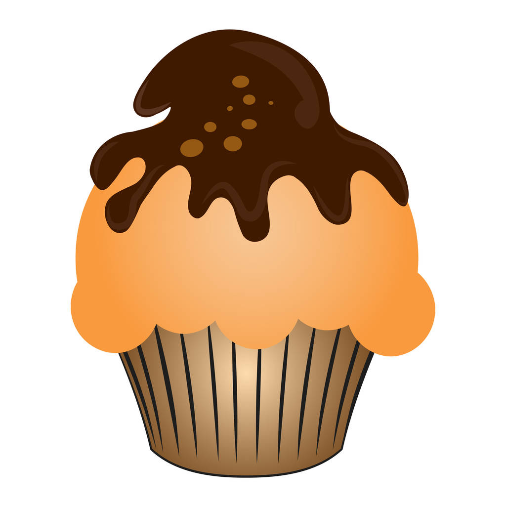 isolierte Cupcake Illustration - Vektor, Bild