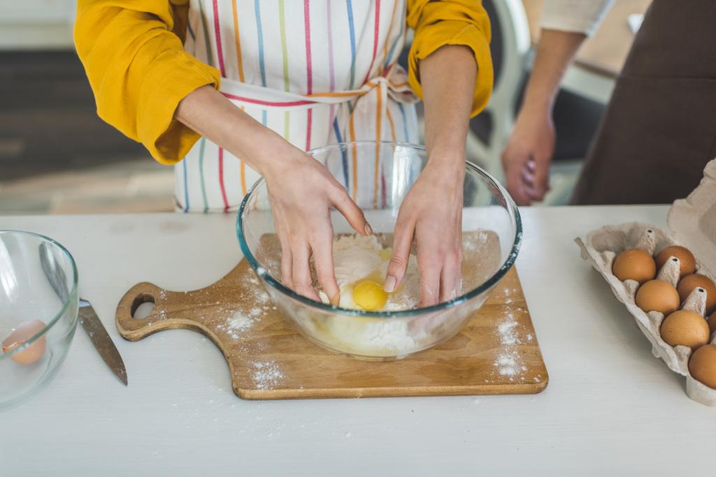 couple making dough - Photo, Image