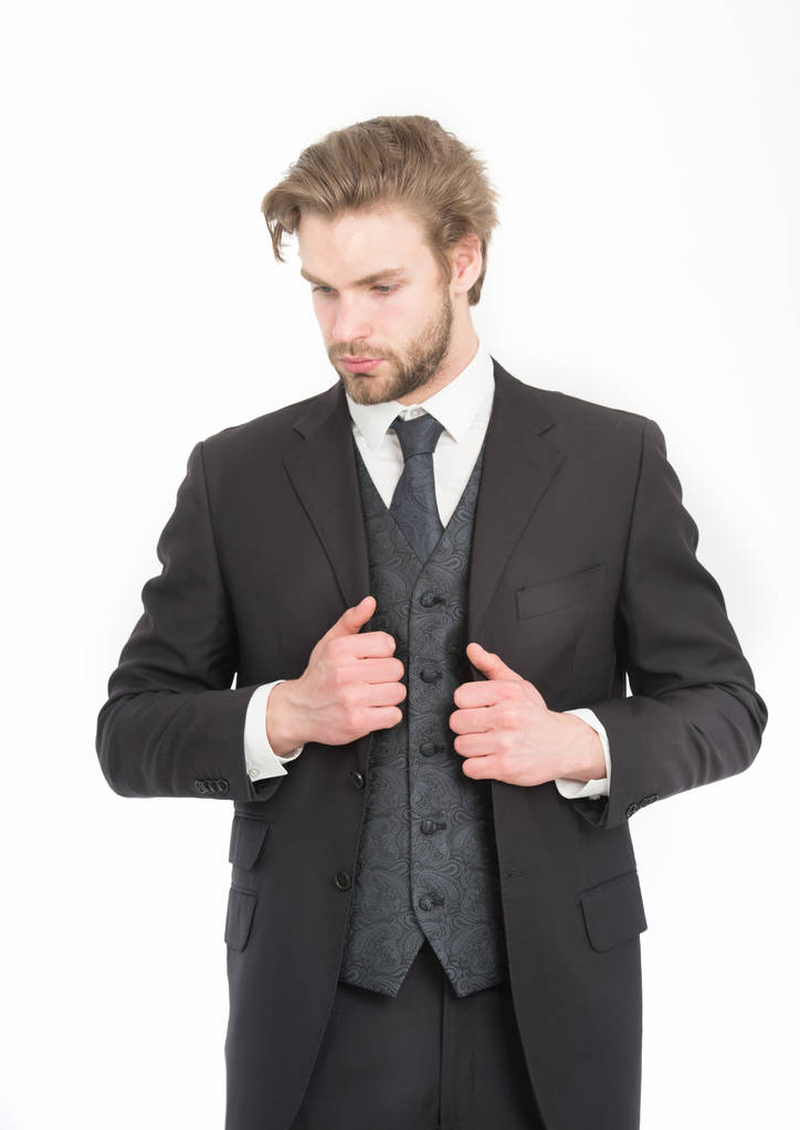 Homme d'affaires ou PDG en veste noire
. - Photo, image