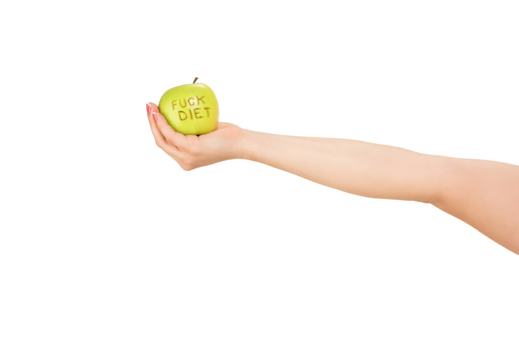 Apfel mit Scheiß-Diät Worte - Foto, Bild