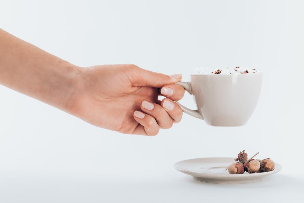 hand holding cup of cacao - Photo, Image