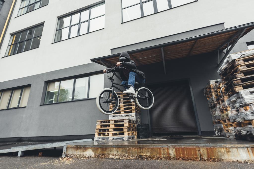 bmx biker jumping on street - Photo, Image