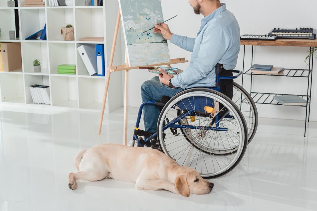 Disabled painter - Photo, Image