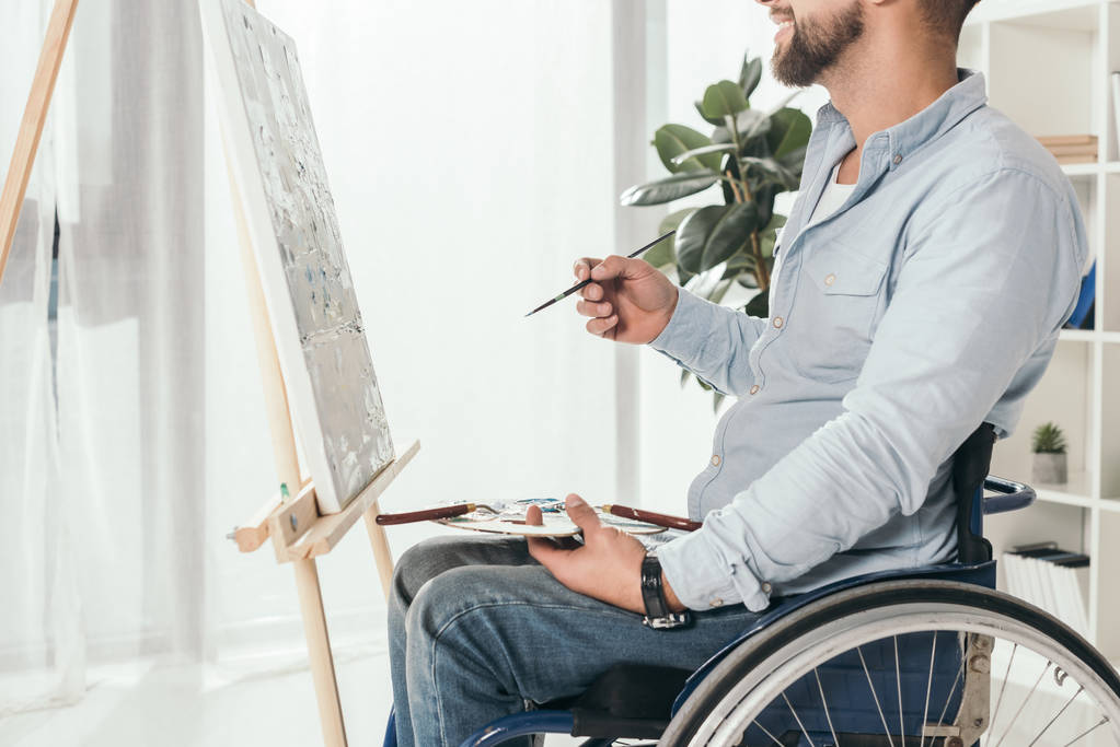 Behinderter Maler - Foto, Bild