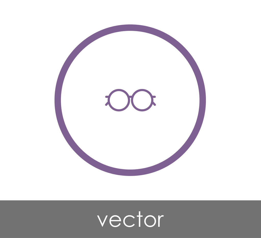 Gafas graduadas icono plano
 - Vector, Imagen
