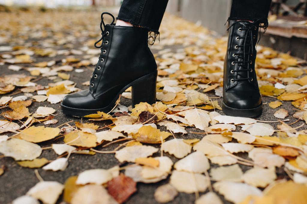 woman in leather boots - Photo, Image