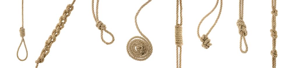 touw met knopen en lussen - Foto, afbeelding