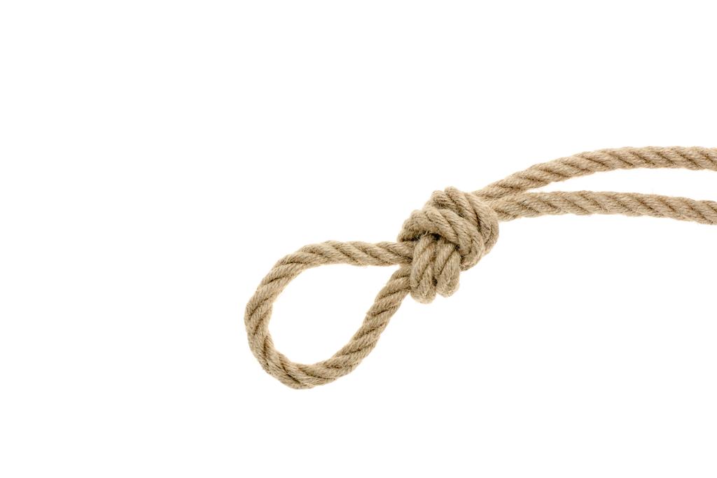 nautische touw met knoop - Foto, afbeelding