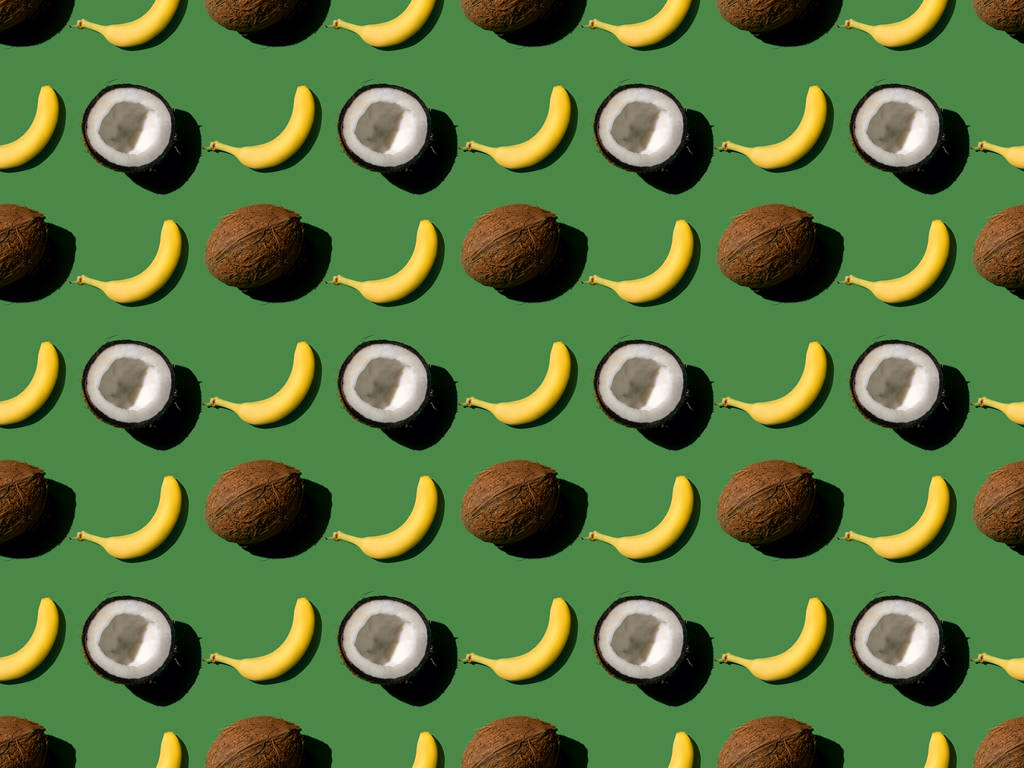 patrón con plátanos y cocos
 - Foto, Imagen