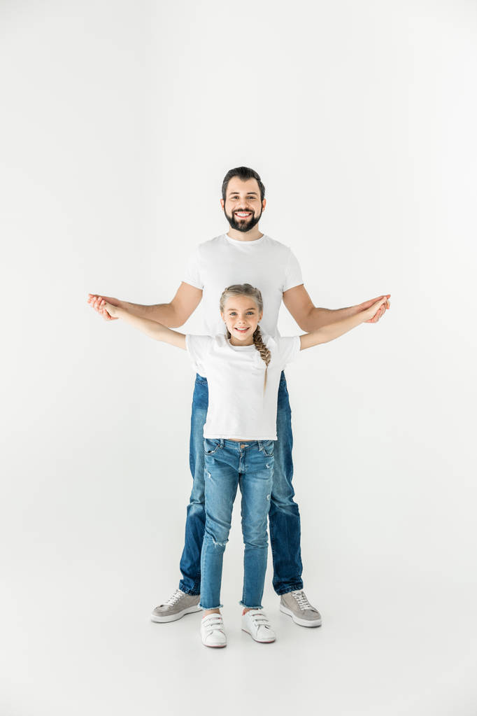 Щасливий батько і дочка
 - Фото, зображення