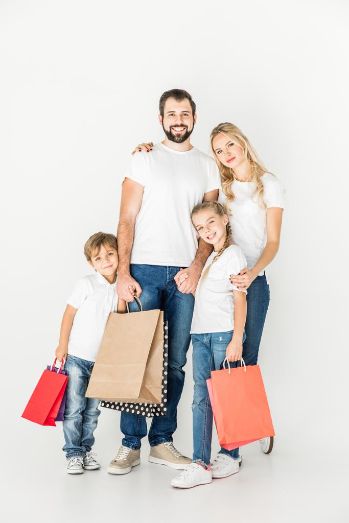 Famiglia con borse della spesa - Foto, immagini