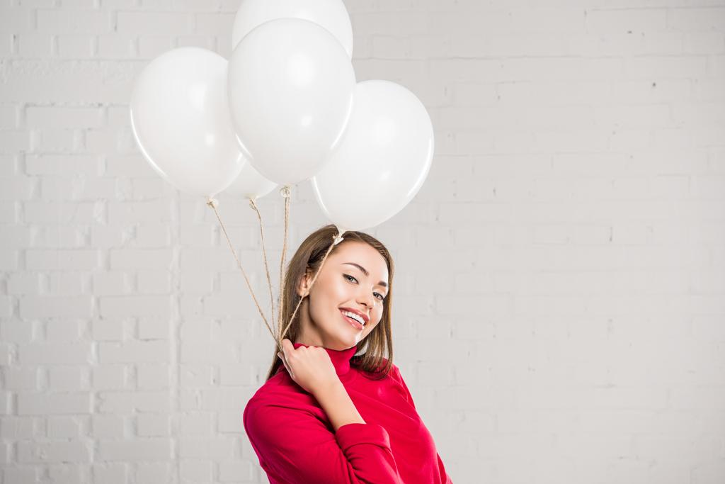 Frau mit Heliumballons - Foto, Bild