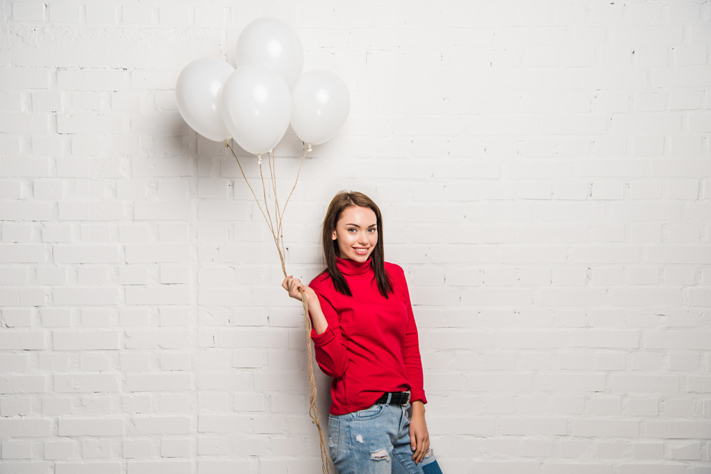 woman with helium balloons  - Photo, Image
