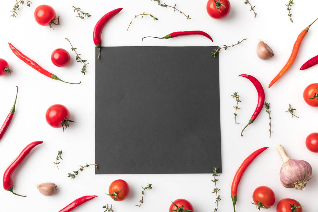 black board among chili peppers - Photo, Image