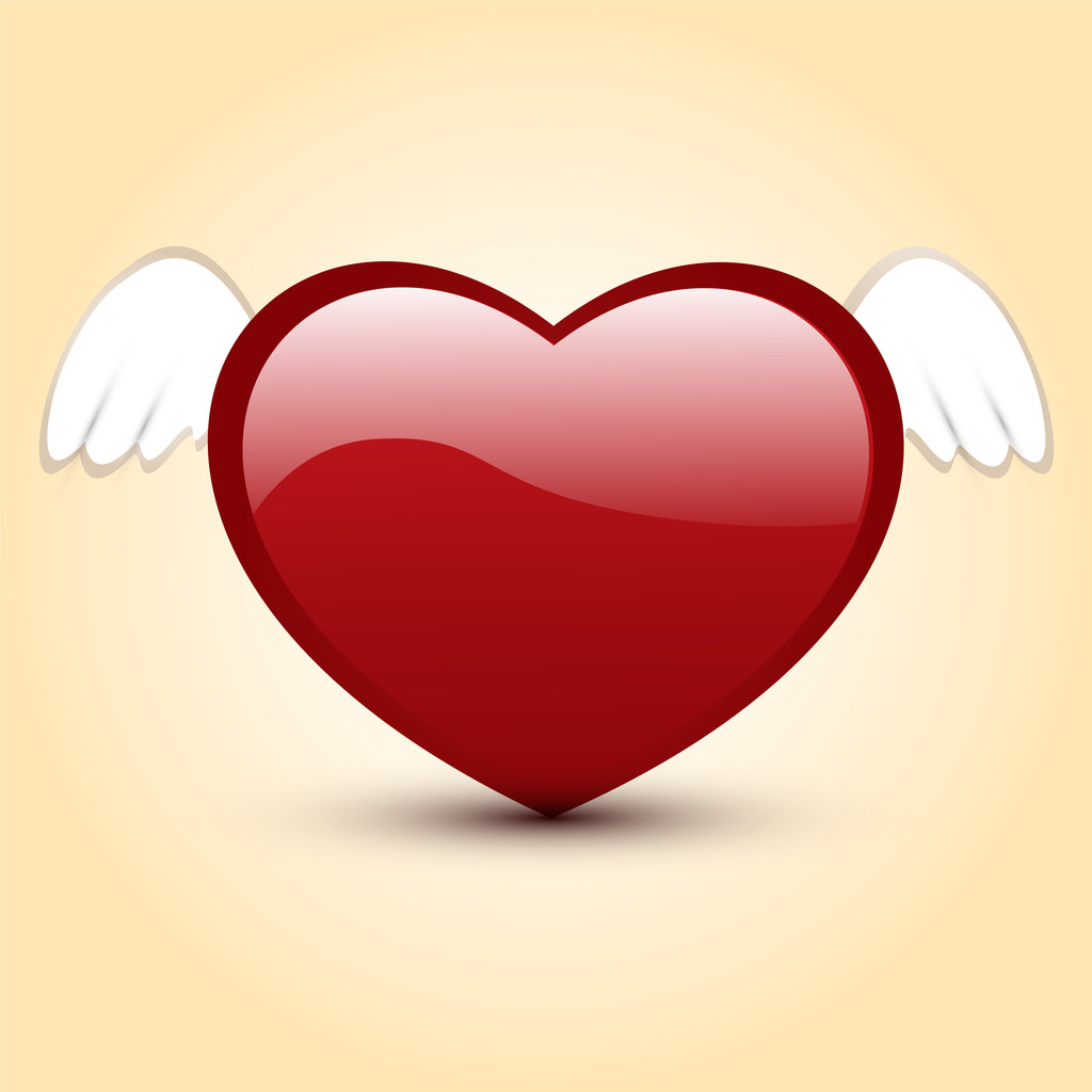 Vector Illustration Of Heart With Wings. Free Stock Vector Graphic Image