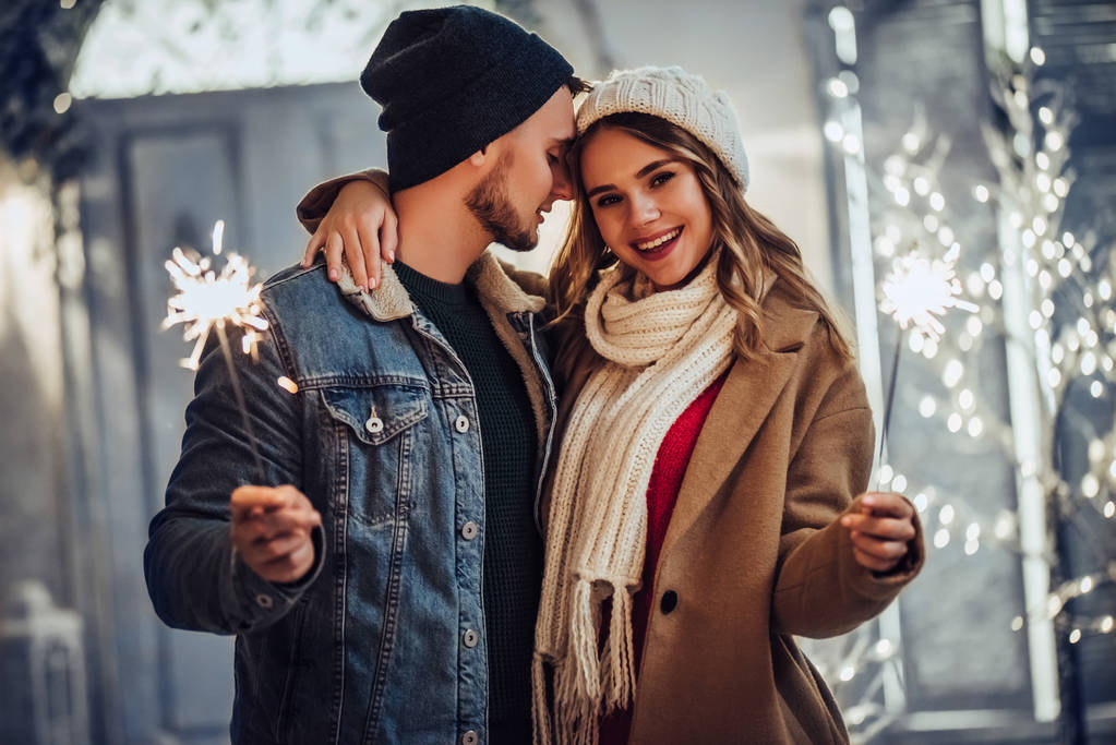 Couple outdoor in winter - Photo, Image