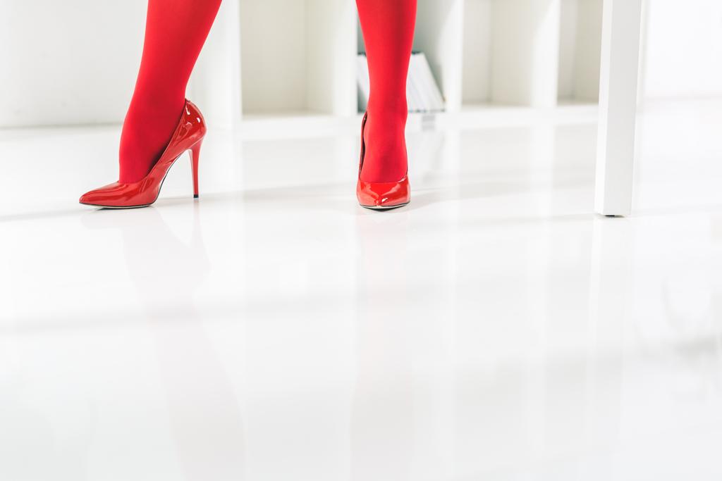 stylish woman in red heels - Photo, Image