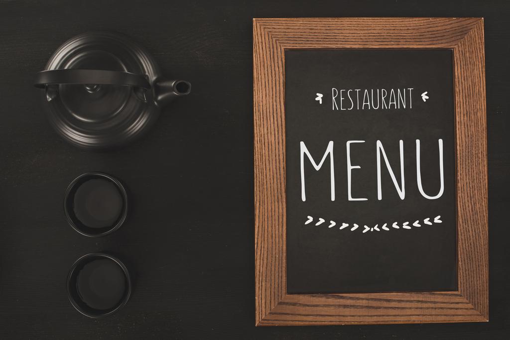 menu and tea set  - Photo, Image