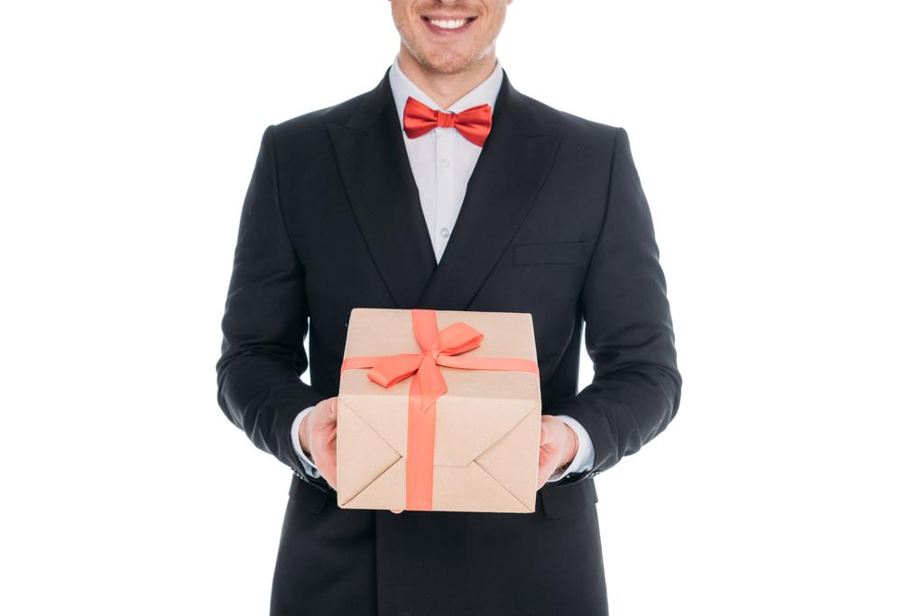 homem elegante com caixa de presente
 - Foto, Imagem