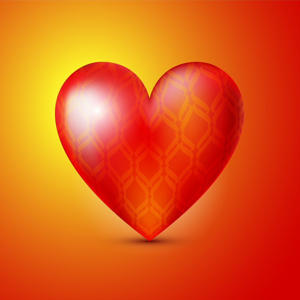 Vector background with red heart. - Vector, Image