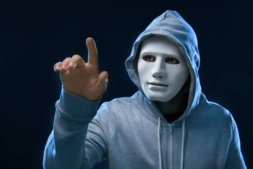 Masculino Hacker em Máscara  - Foto, Imagem