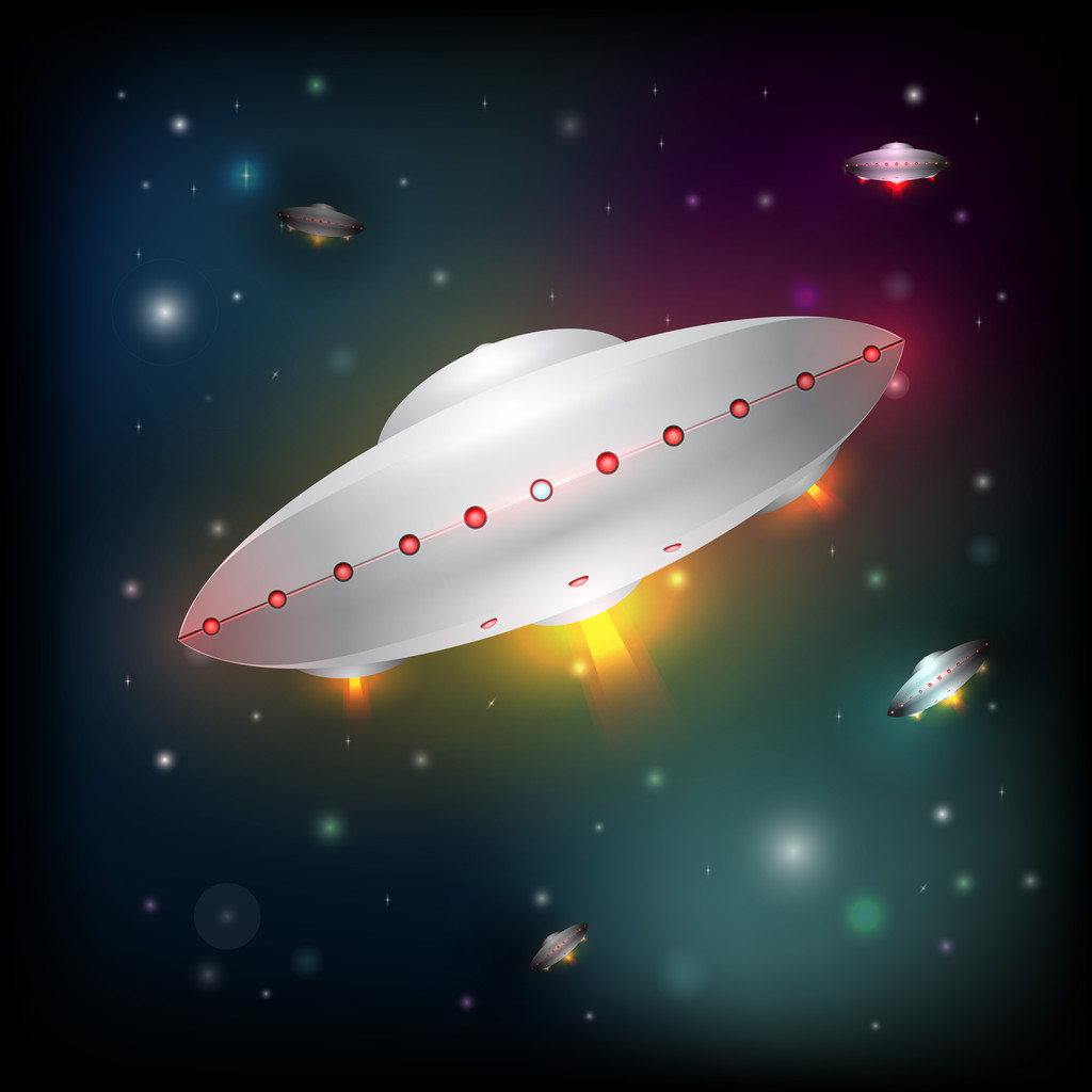Unidentified flying object. Vector illustration - Vector, Image