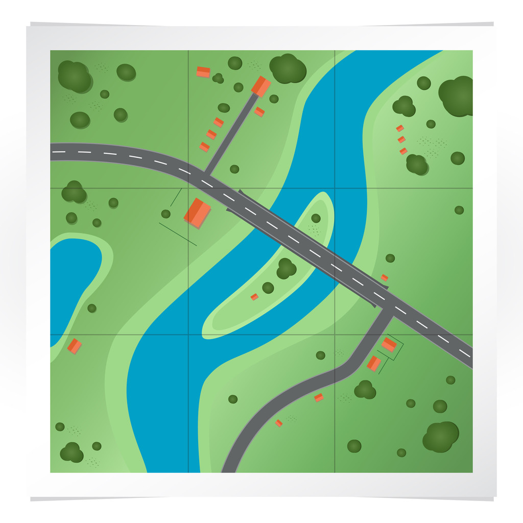 道路地図のベクトル イラスト ロイヤリティフリーのベクターグラフィック画像