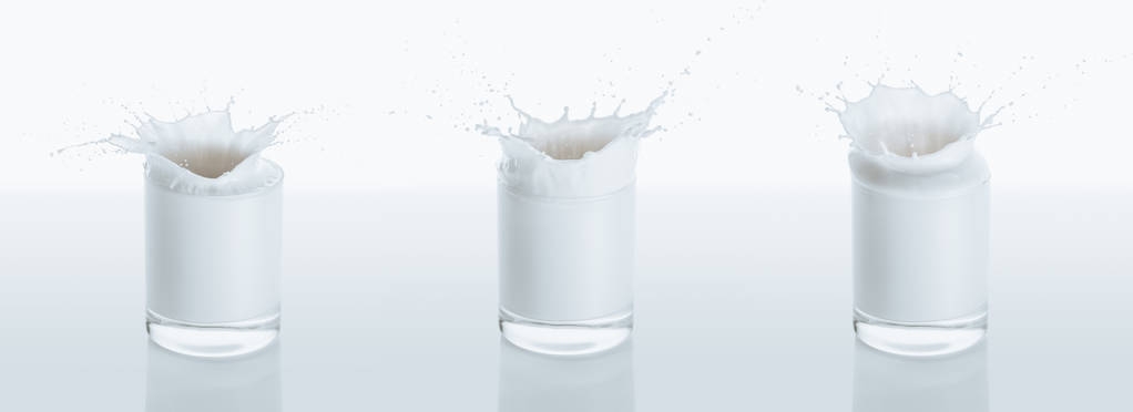 bicchieri con spruzzi di latte
 - Foto, immagini