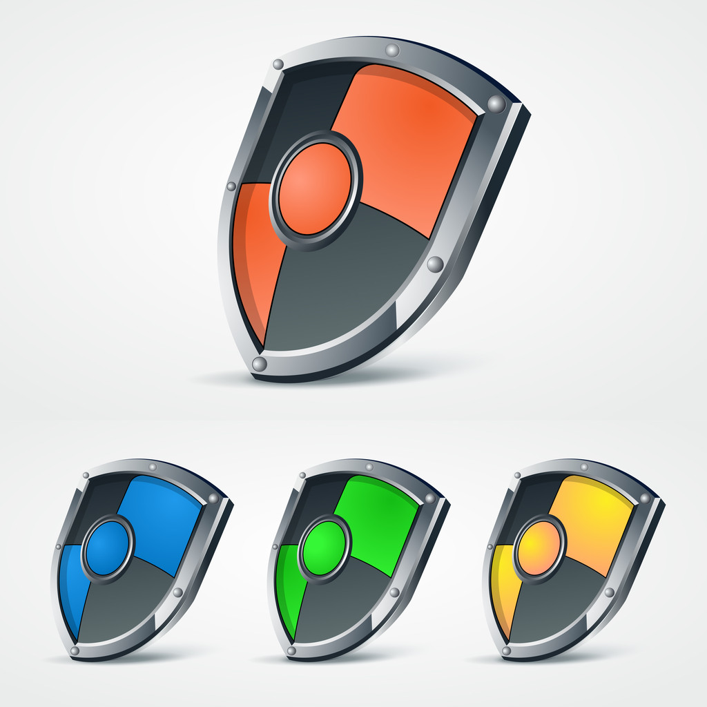Set of vector shields. - Vector, Image
