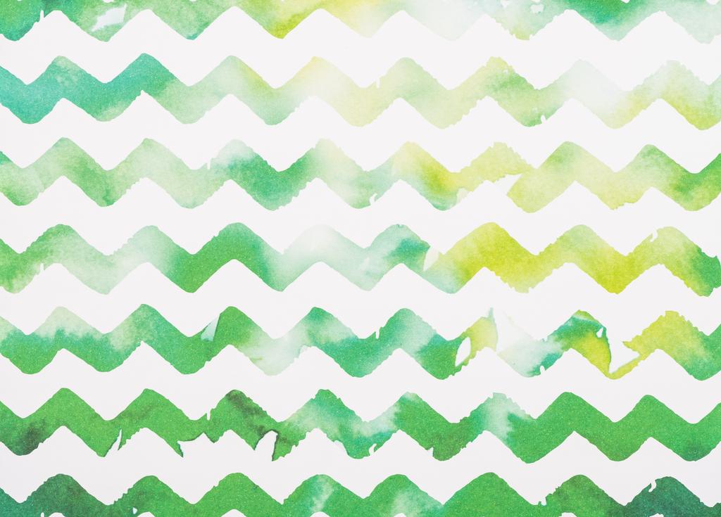 zigzag white and green watercolor background - Photo, Image