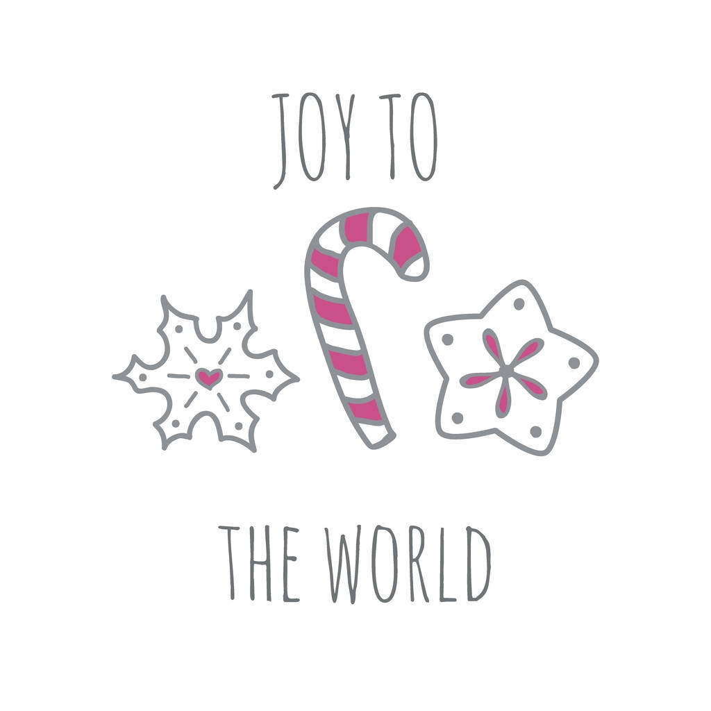 Простое векторное Рождество и зимняя открытка с радостью
 - Вектор,изображение