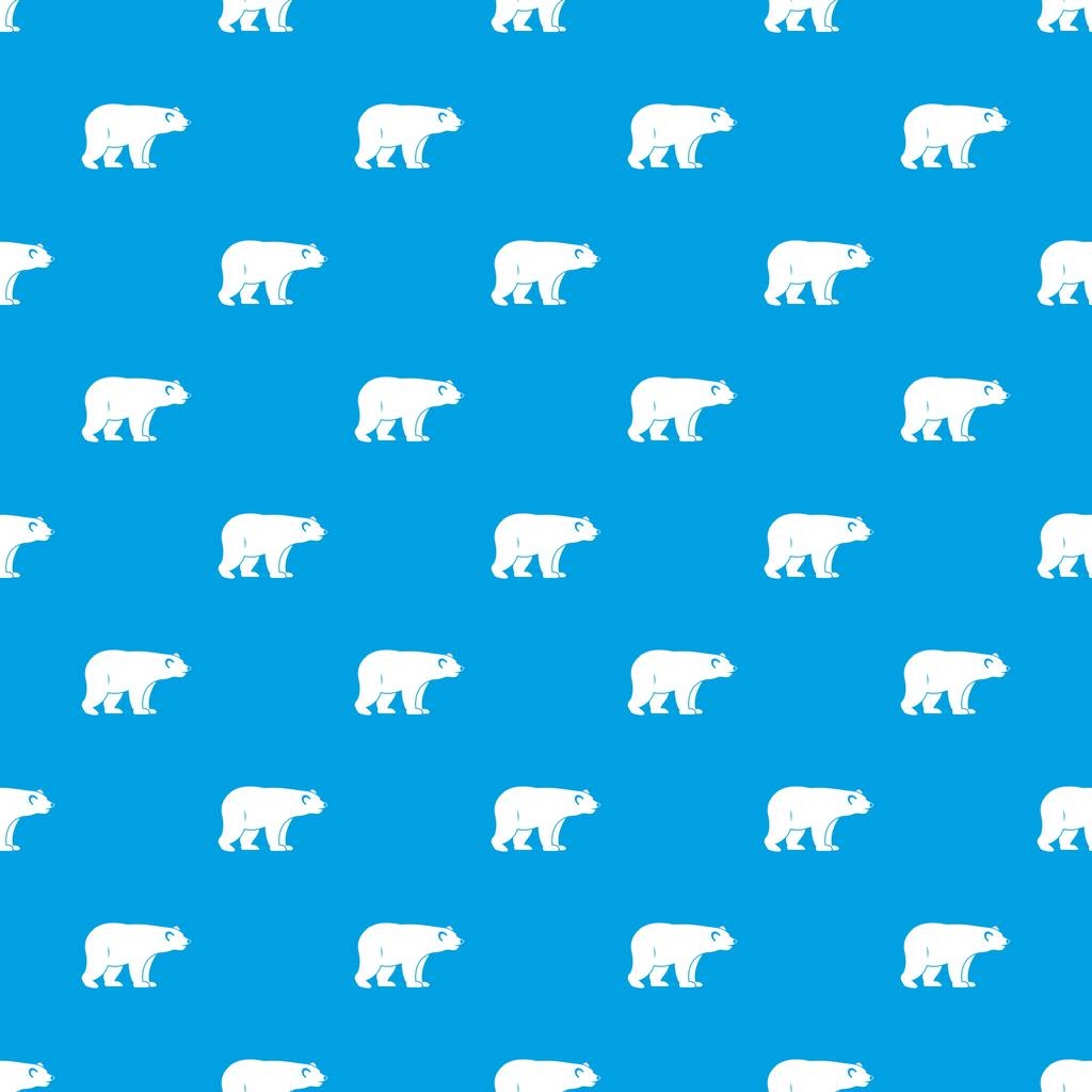 Wild bear pattern seamless blue - Vector, Image