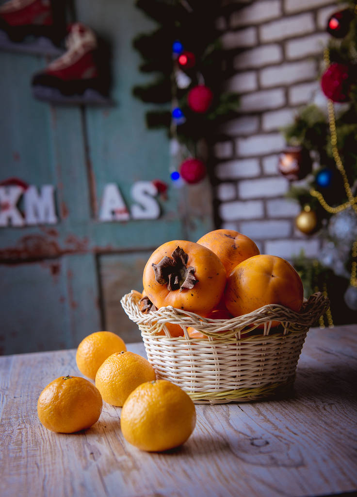 persimmon in the basket - Photo, Image
