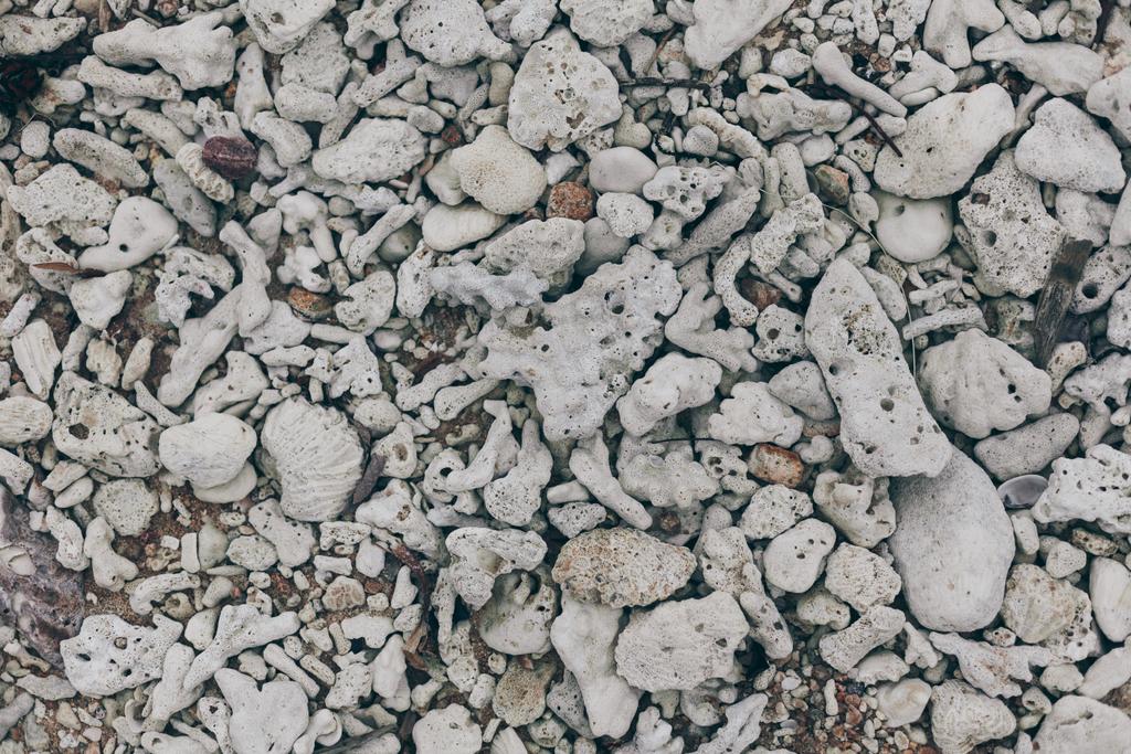 Draufsicht auf graue Kieselsteine als Hintergrund - Foto, Bild
