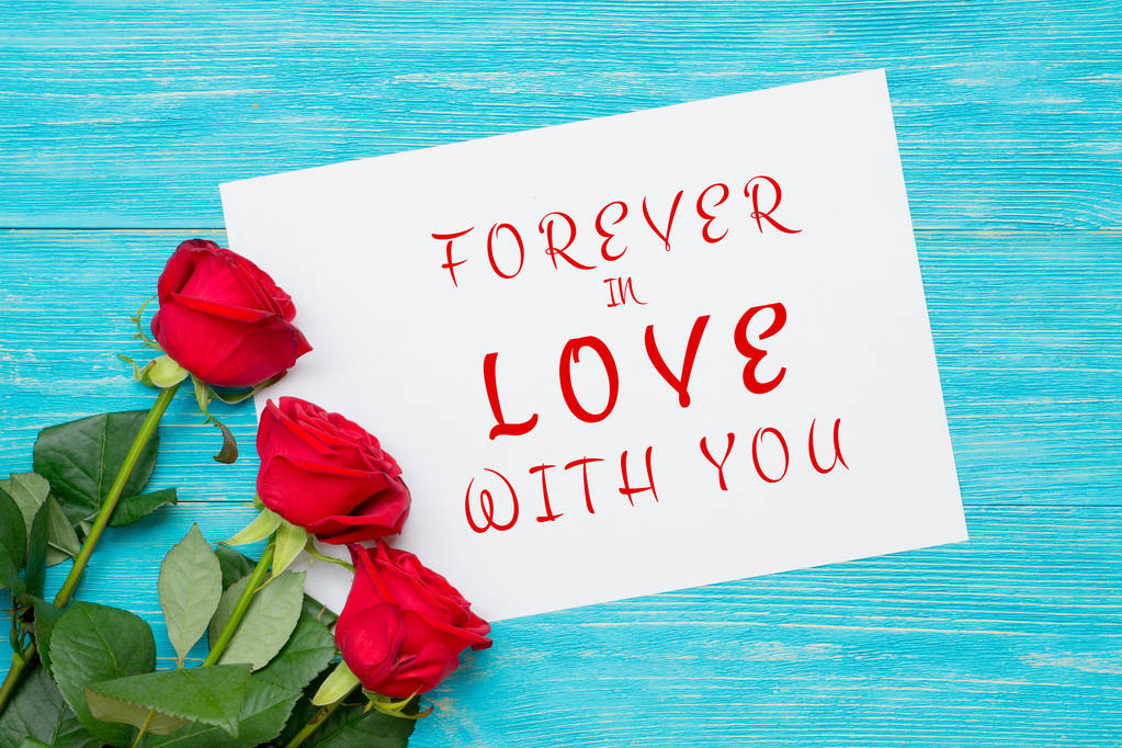 para siempre enamorado de ti, rosas rojas
 - Foto, Imagen